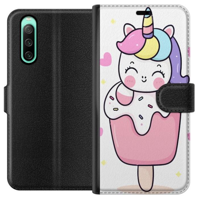 iSecrets - Plånboksfodral till Sony Xperia 10 IV med Glad enhörning