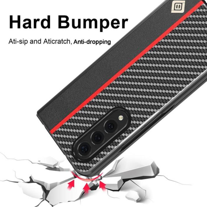 LC.imeeke - LC.IMEEKE Galaxy Z Fold 4 Skal Carbon Fiber - Svart