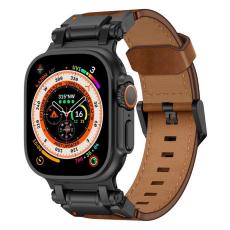 Boom of Sweden - Apple Watch Ultra 2 (49mm) Armband Svart Äkta Läder - Brun