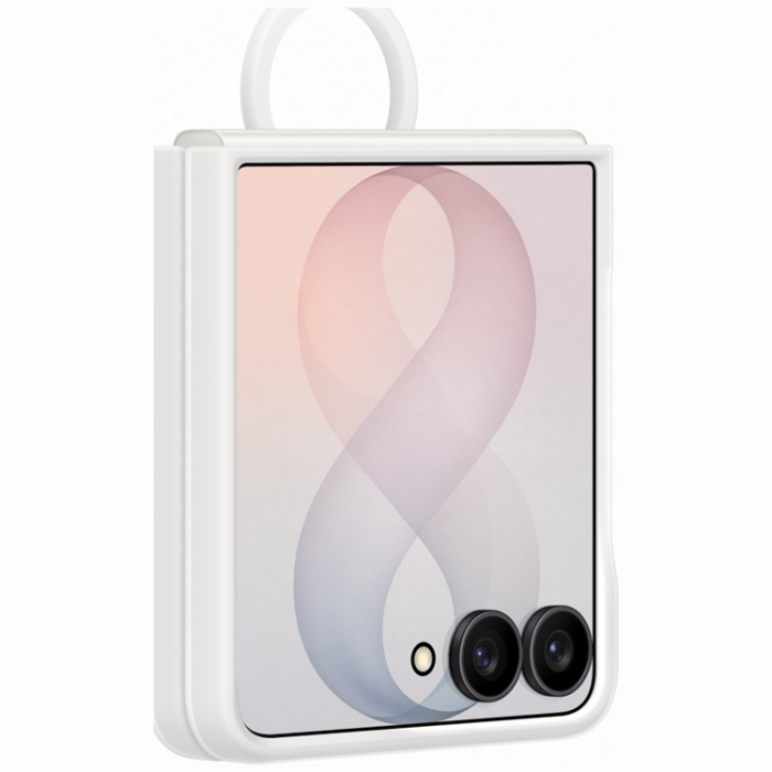 Samsung - Samsung Mobilskal för Galaxy Z Flip 8 Silikon Ring Magnet - Vit