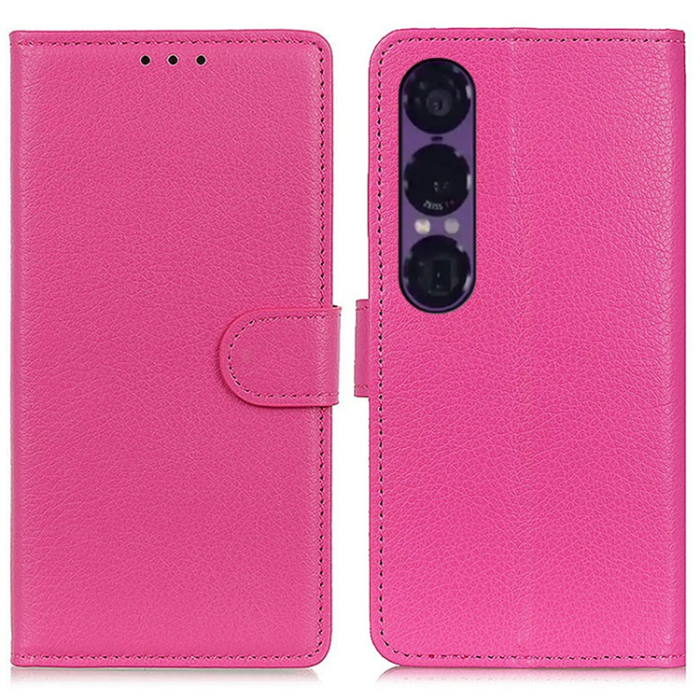 A-One Brand - Sony Xperia 1 VII Plånboksfodral Litchi Texture - Rosa