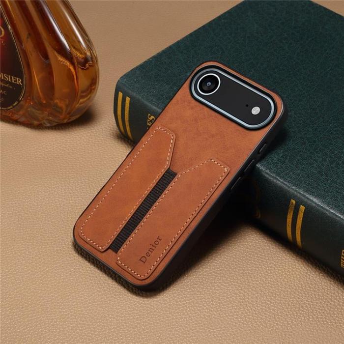 DENIOR - DENIOR iPhone Air Mobilskal Elastic Korthållare - Brun