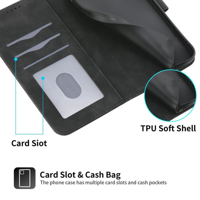 DIERFENG - DIERFENG Samsung Galaxy S26 Fodral Läder Med Handledsrem - Svart