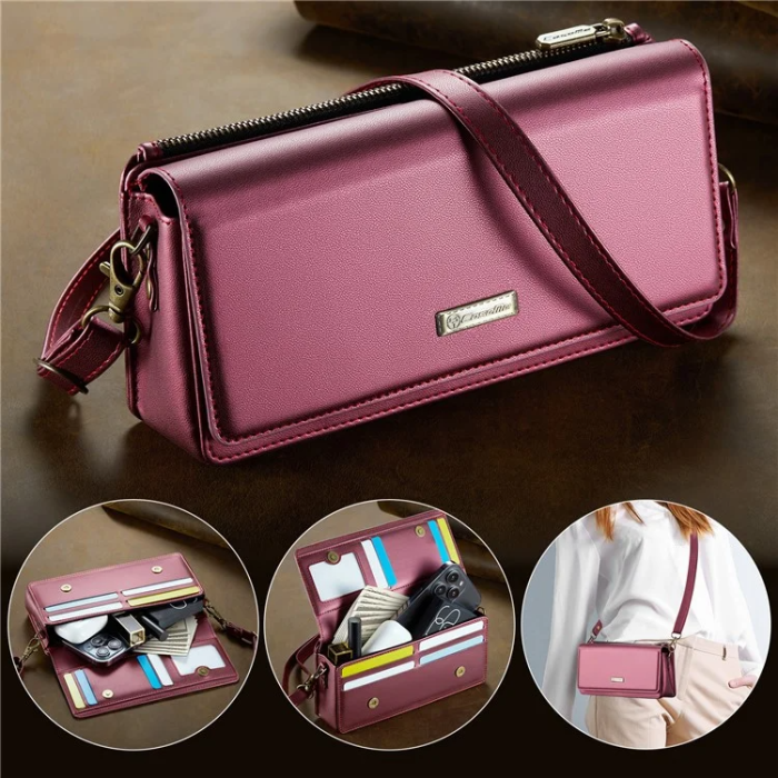 Caseme - CASEME Crossbody Väska RFID Blocking Me30 Max Läder - Röd