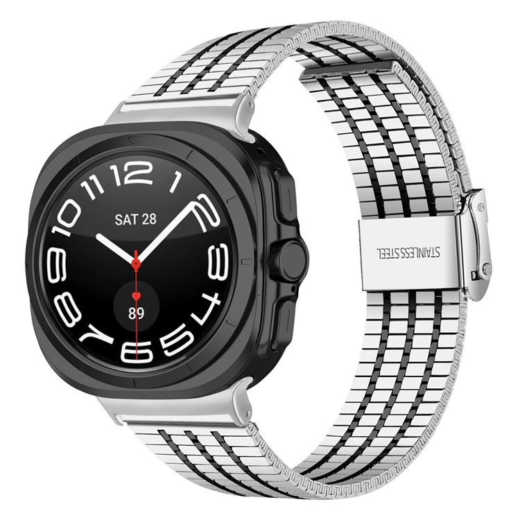 Galaxy Watch 8/8 Classic (40/44/46mm) Armband Stainless Steel - Silver/Svart | 5123 | AlltMobil