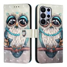 OEM - Samsung Galaxy S26 Ultra Fodral &Auml;kta L&auml;der M&ouml;nster - Gr&aring; Uggla