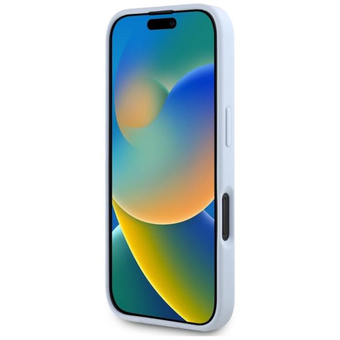 Guess - Guess iPhone 16 Mobilskal Grained Big 4G Small Classic Logo - Blå