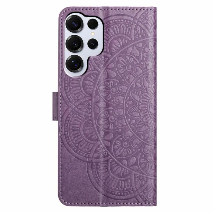 OEM - Samsung Galaxy S26 Ultra Skal Äkta Läder Mandala Mönster - Lila