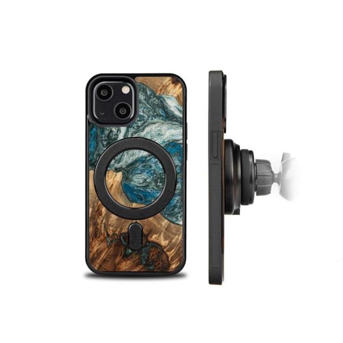 Bewood - Bewood iPhone 13 Mini Mobilskal Magsafe Unique Planet Earth - Grön