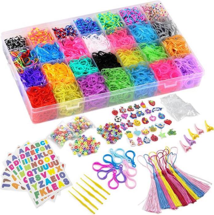 A-One Brand - Loom bands pysselset - 28 olika färger - 11000 st