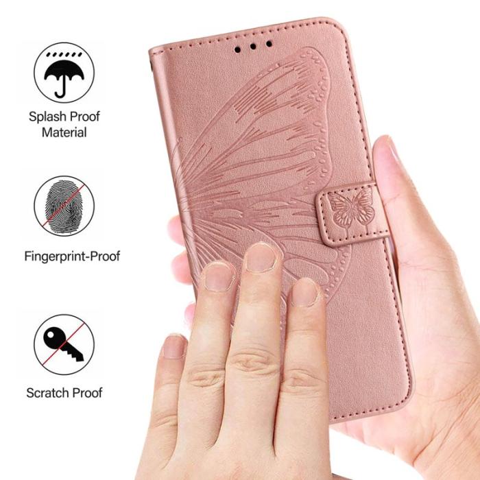 OEM - Samsung Galaxy S26 Ultra Plånboksfodral Konstläder Med Handledsrem - Roséguld
