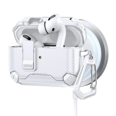 A-One Brand - AirPods Pro 2 Skal Magsafe Carbon Fiber med Karbinhake - Vit