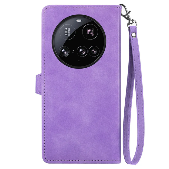 A-One Brand - Xiaomi 15 Ultra Plånboksfodral Flower Imprint Zipper - Lila