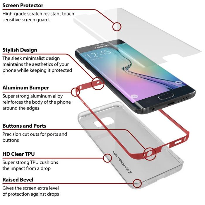 Ghostek - Ghostek Cloak Skal till Samsung Galaxy S6 Edge Plus - Röd