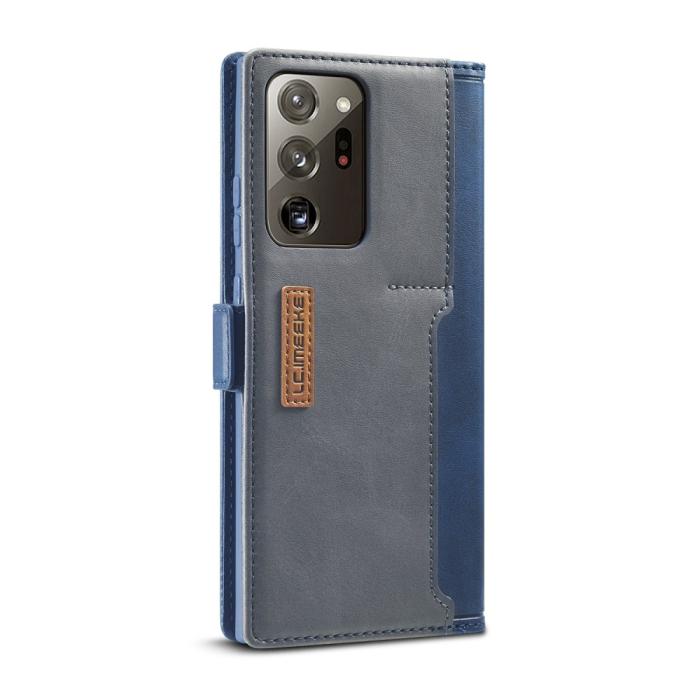 LC.imeeke - LC.IMEEKE Leather Card Holder Fodral Till Galaxy Note 20 Ultra - Blå
