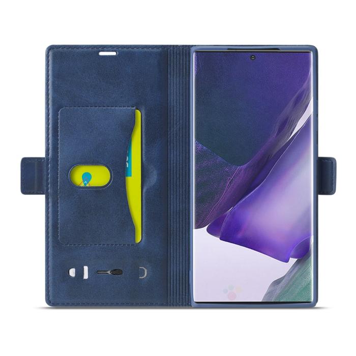 LC.imeeke - LC.IMEEKE Leather Card Holder Fodral Till Galaxy Note 20 Ultra - Blå