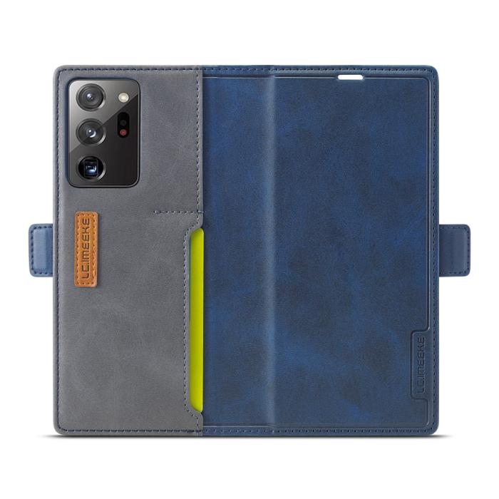 LC.imeeke - LC.IMEEKE Leather Card Holder Fodral Till Galaxy Note 20 Ultra - Blå
