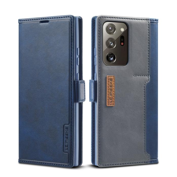 LC.imeeke - LC.IMEEKE Leather Card Holder Fodral Till Galaxy Note 20 Ultra - Blå