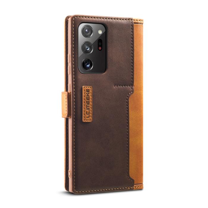LC.imeeke - LC.IMEEKE Leather Card Holder Fodral Till Galaxy Note 20 Ultra - Brun