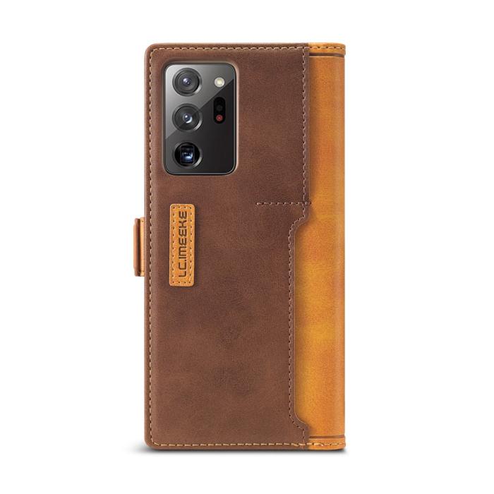 LC.imeeke - LC.IMEEKE Leather Card Holder Fodral Till Galaxy Note 20 Ultra - Brun