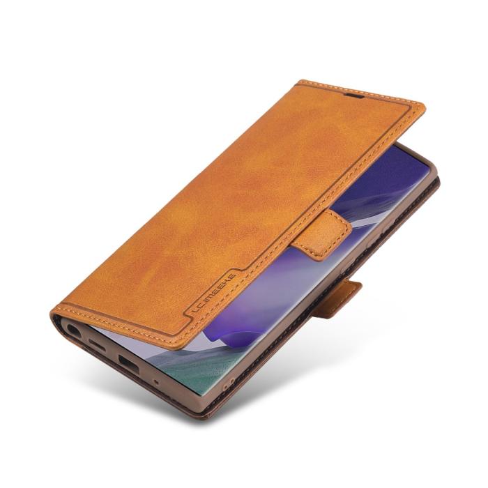 LC.imeeke - LC.IMEEKE Leather Card Holder Fodral Till Galaxy Note 20 Ultra - Brun