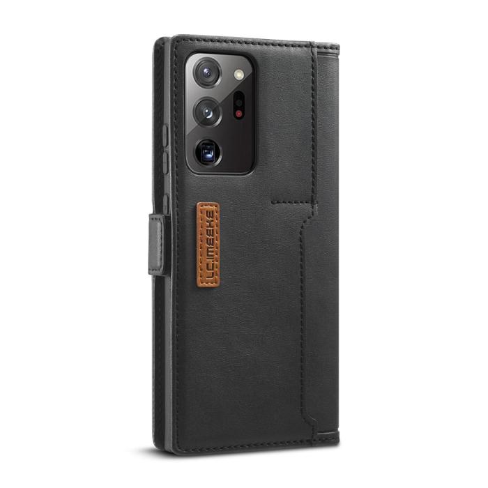 LC.imeeke - LC.IMEEKE Retro Leather Card Holder Fodral Till Galaxy Note 20 Ultra - Svart