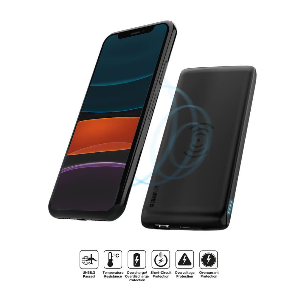 Champion PowerBank 10000 mAh 10W Wireless Charging | 505295 | AlltMobil