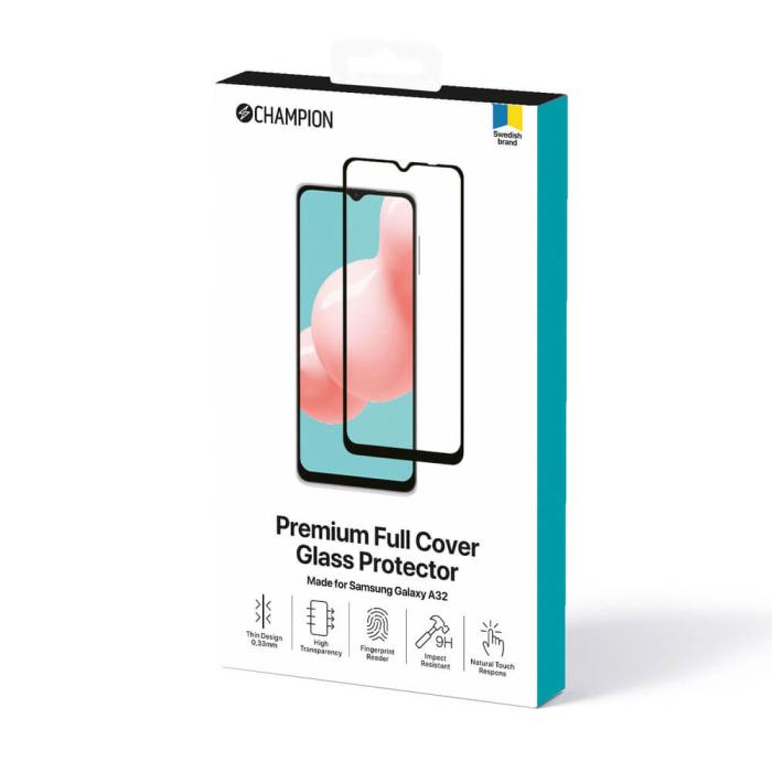 Champion - Champion Galaxy A32 Härdat Glas Skärmskydd - Svart