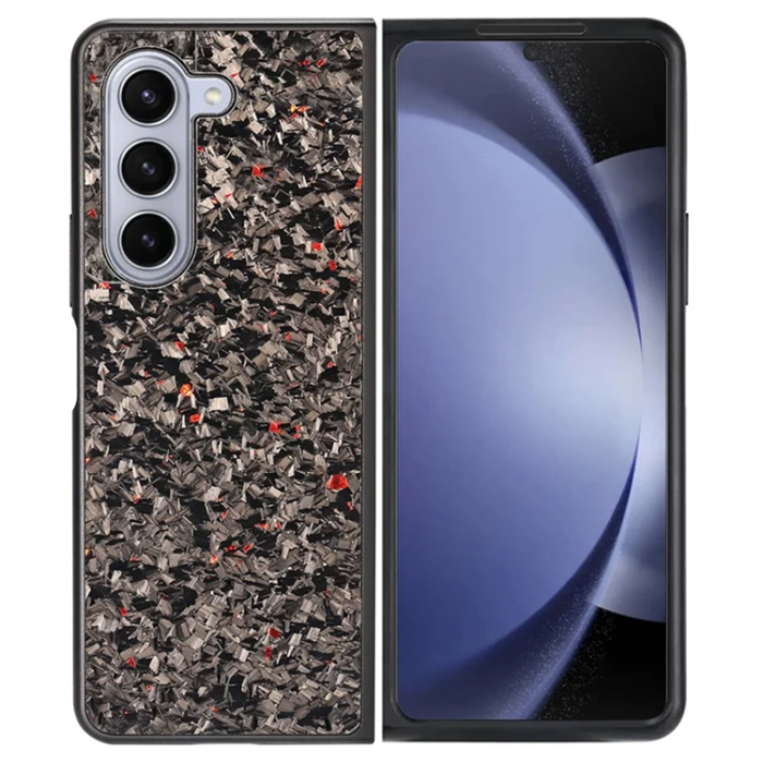 A-One Brand - Galaxy Z Fold 5 5G Mobilskal Aramid Fiber Forged Texture - Röd