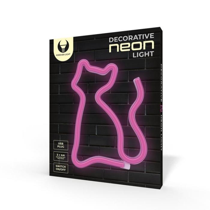 Forever Light - Forever Light LED Neon CAT Bat + USB - Rosa