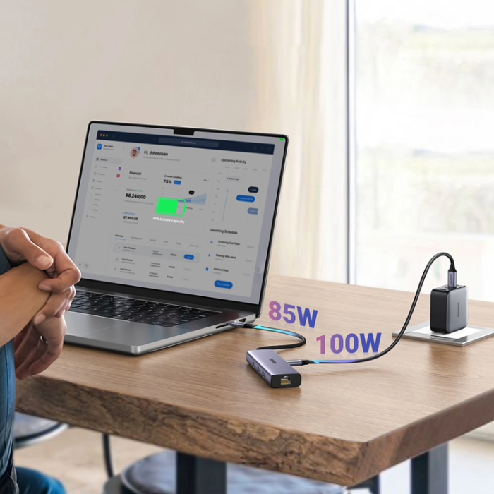 Ugreen - Ugreen 6in1 HUB USB-C Till 1x USB-C 1xHDMI 1xRJ45 3xUSB-A 3.0