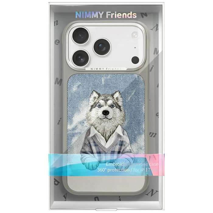 NIMMY - Nimmy Mobilskal För iPhone 17 Pro MagSafe Gentle Pets Series Dog - Grå