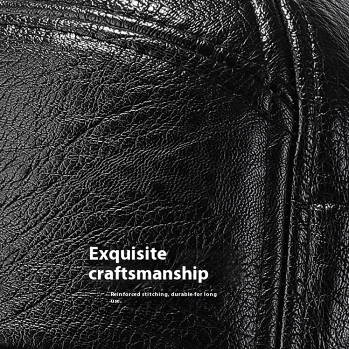 A-One Brand - Herr Basebollkeps med Öronflikar PU-läder - Brun