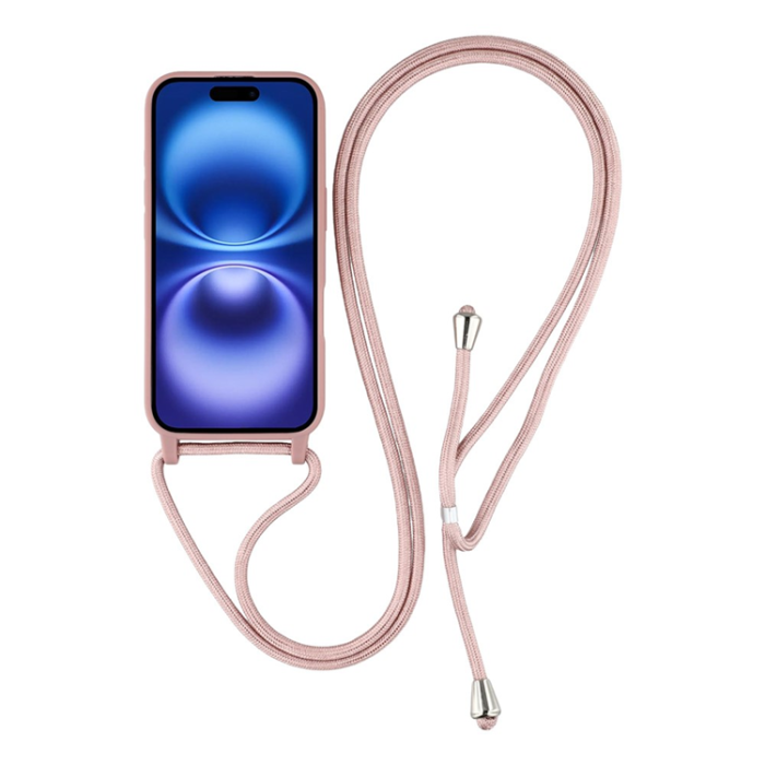 A-One Brand - iPhone 17 Mobilskal TPU Shockproof med Lanyard - Djuprosa