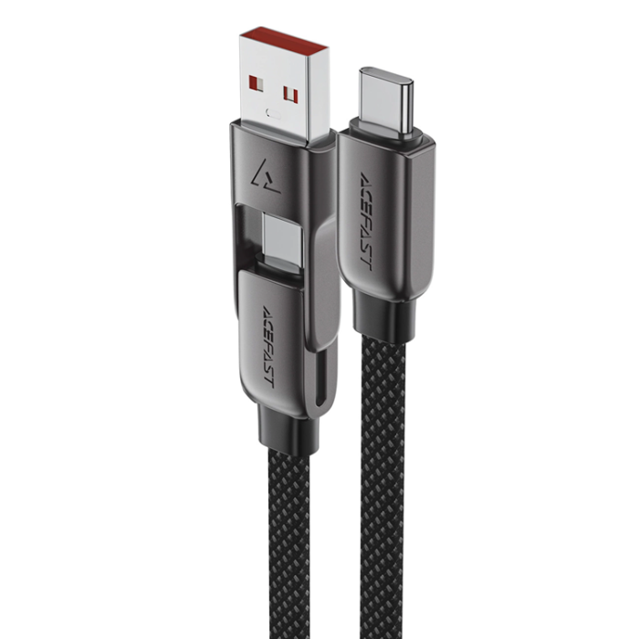 Acefast - Acefast USB-C - USB-A - USB-C 3A Kabel 1.2m 480Mb/s - Svart
