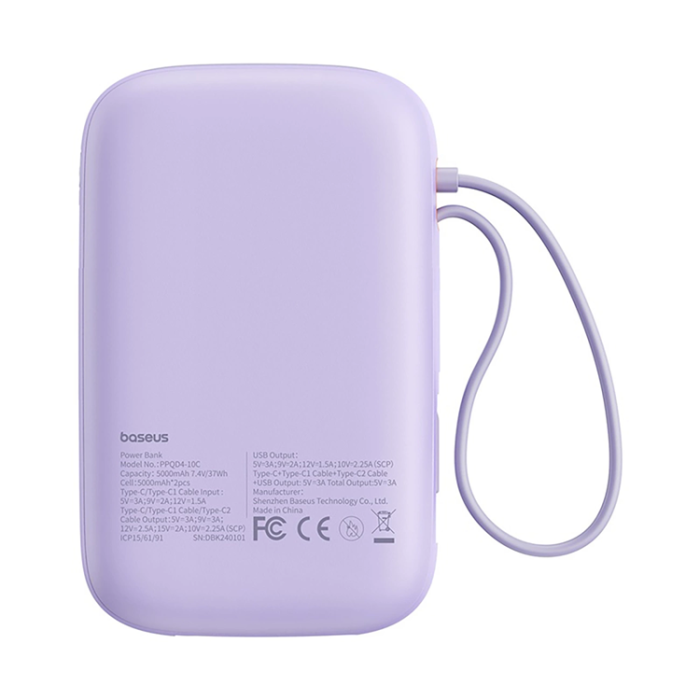 BASEUS - Baseus Powerbank 10000 mAh 30W USB-C QPow 2 - Lila