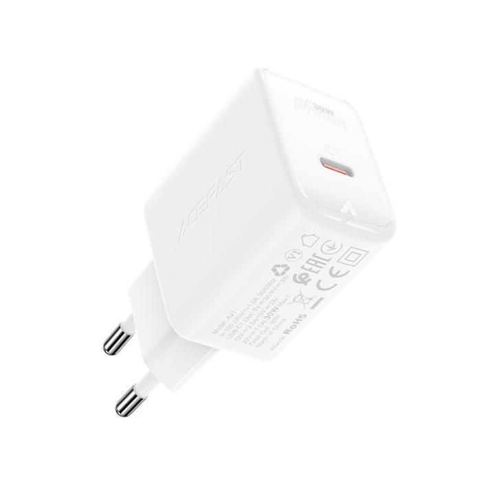 Acefast - Acefast GaN Väggladdare USB-C 30W - Vit