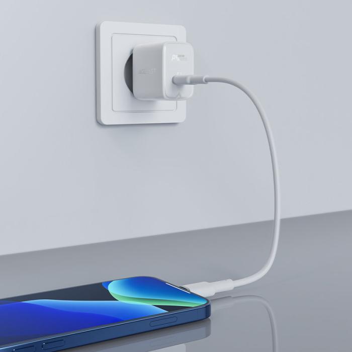 Acefast - Acefast GaN Väggladdare USB-C 30W - Vit
