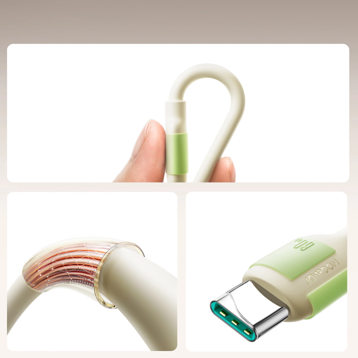 Joyroom - Joyroom USB-C Till USB-C Kabel 60W 2m - Beige