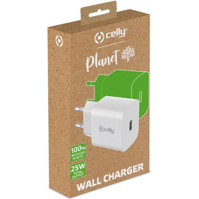 Celly - Celly Väggladdare USB-C 25W - Vit