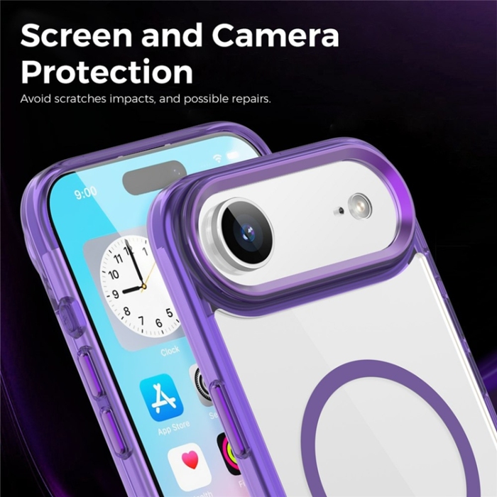 A-One Brand - iPhone Air Mobilskal MagSafe TPU+PC - Transparent Lila