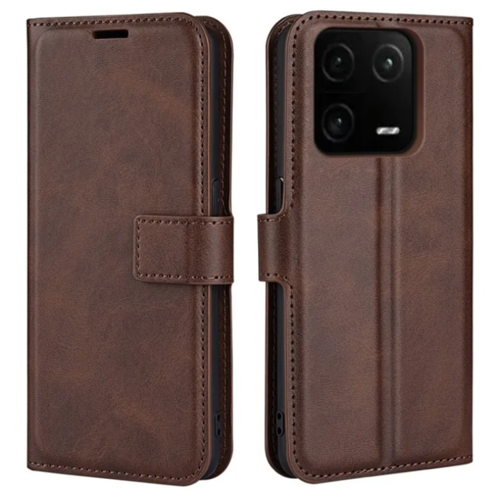 OEM - Xiaomi 13 Plånboksfodral Calf Texture Flip - Brun