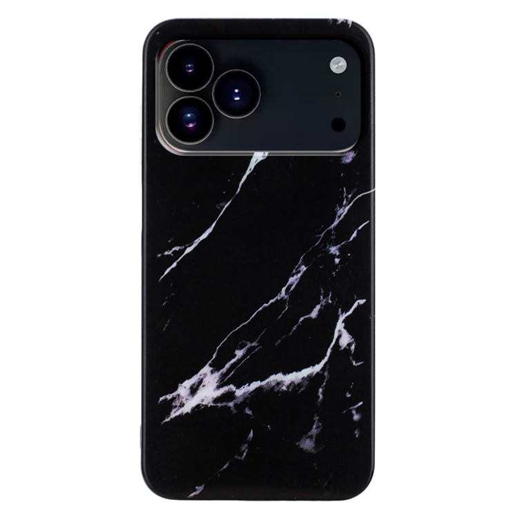 iPhone 17 Pro Mobilskal Marble Pattern Painted TPU - Svart | 2353 | AlltMobil