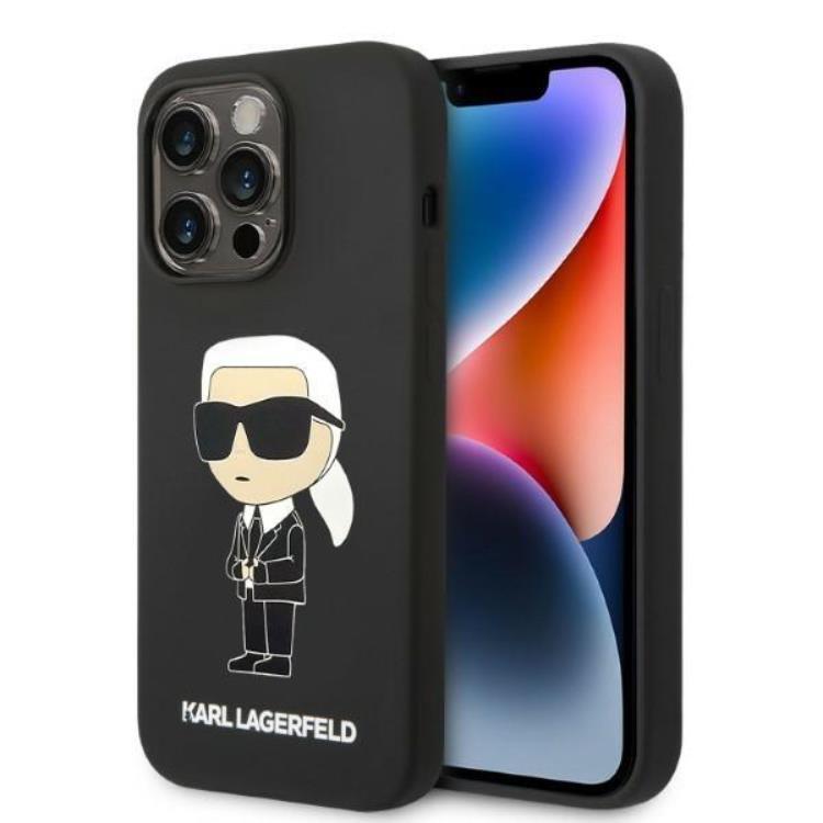 Karl Lagerfeld iPhone 14 Pro Skal Silicone Ikonik - Svart | 2353 | AlltMobil