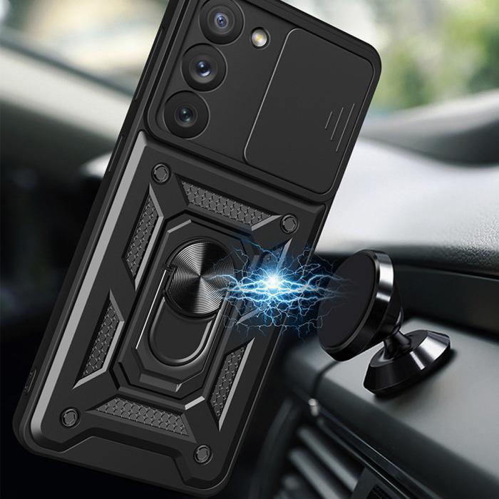OEM - Galaxy A54 Skal Ringhållare Hybrid Armor Camshield - Svart