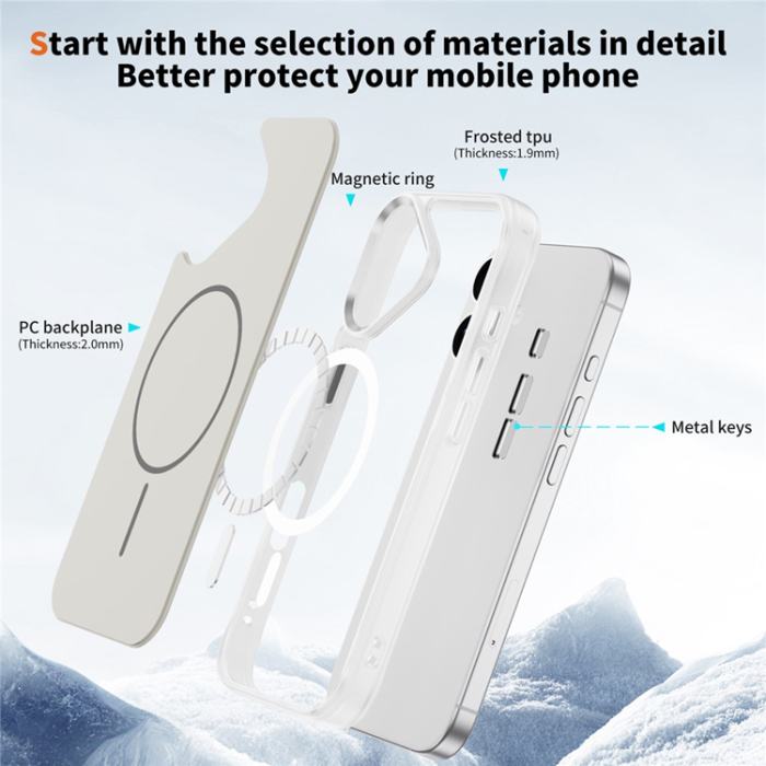 A-One Brand - iPhone 17 Mobilskal MagSafe Skin Touch TPU PC - Vit