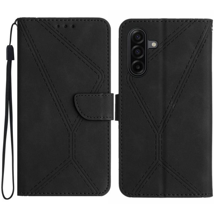 AZNS - Mobilskal till Samsung Galaxy S26 Touch Lines Imprinted KonstLäder - Svart