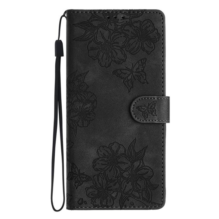 OEM - Mobilskal till Samsung Galaxy S26 Ultra KonstLäder Fjärilsmönster - Svart