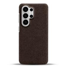 ABEEL - Mobilskal till Samsung Galaxy S26 Ultra Tygtextur Anti-Scratch Plast - Brun