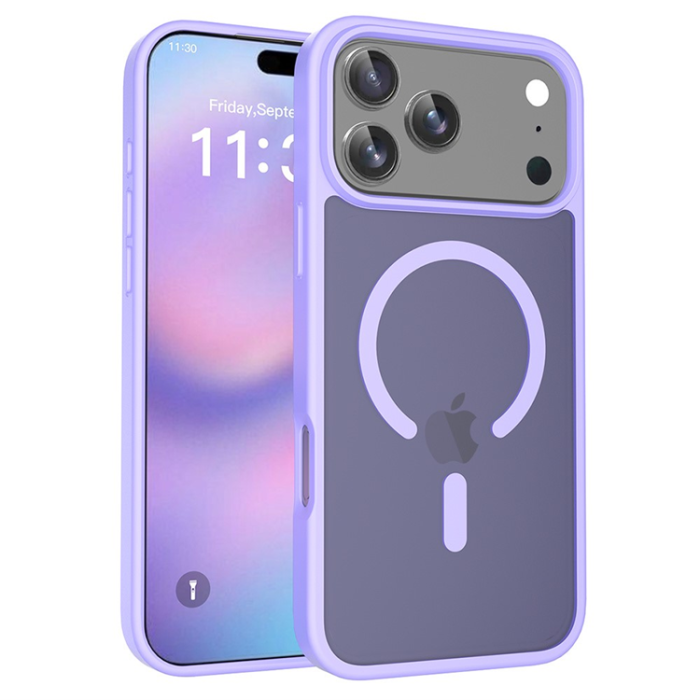 A-One Brand - iPhone 17 Pro Max Mobilskal MagSafe Acrylic Skin Touch - Lila